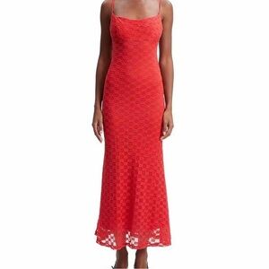 Bardot Scarlet Lace Midi Dress